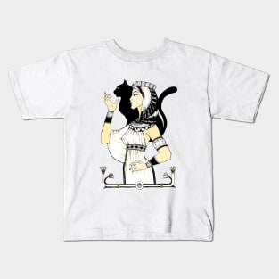 Cleopatra w black cat Kids T-Shirt